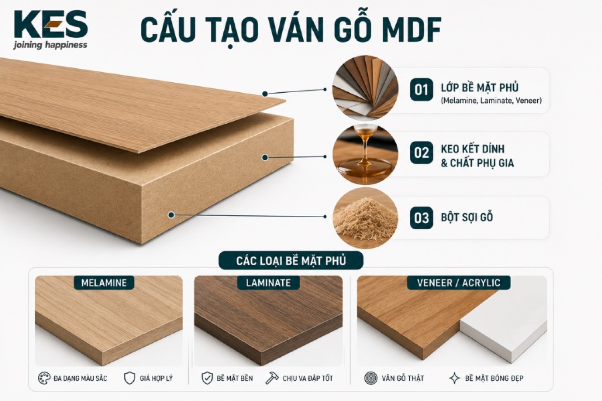 Cấu tạo của gỗ ván MDF