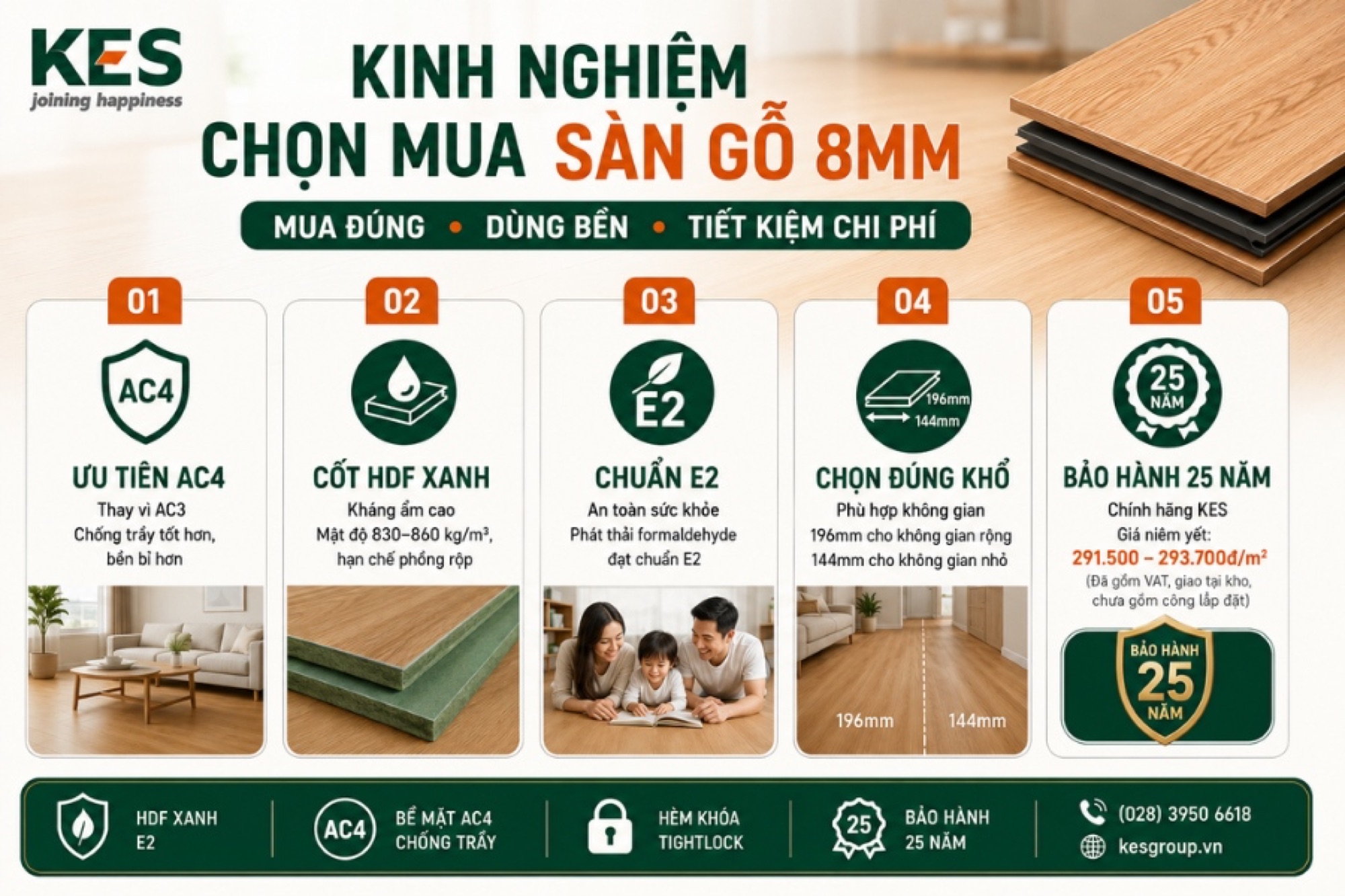 Kinh nghiệm chọn mua sàn gỗ công nghiệp 8mm