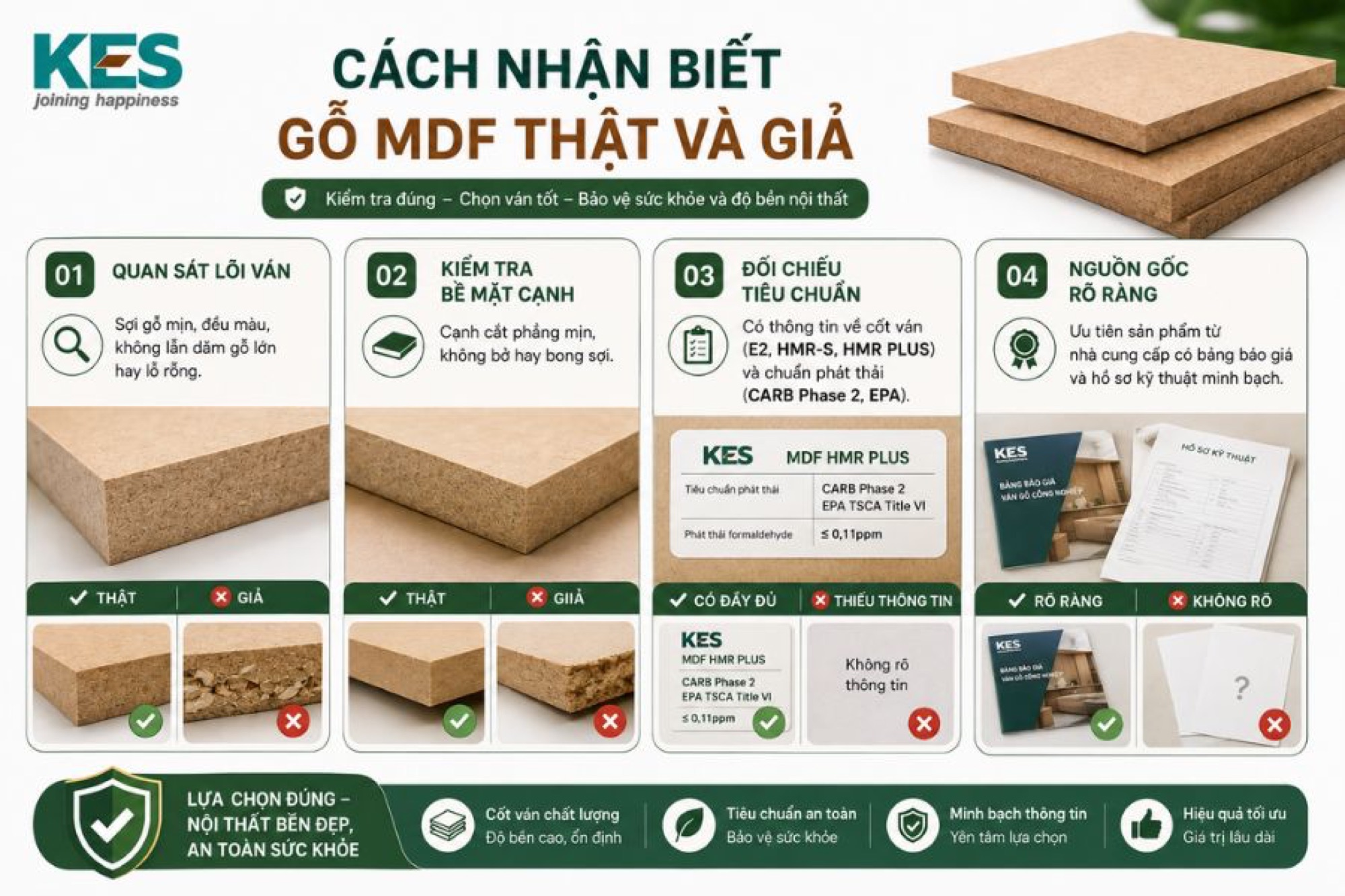 Cách nhận biết gỗ MDF thật và giả