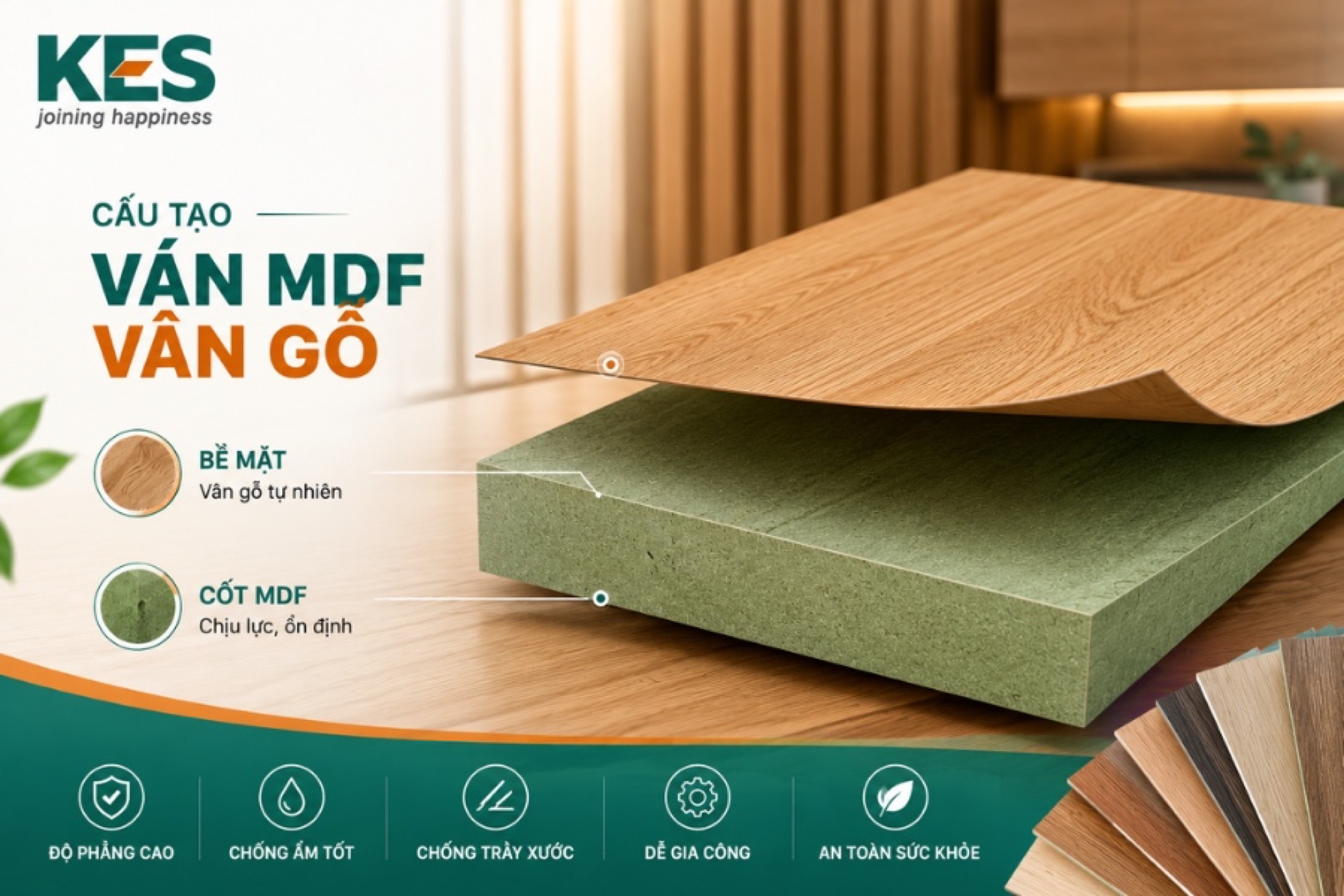 Cấu tạo của ván MDF vân gỗ