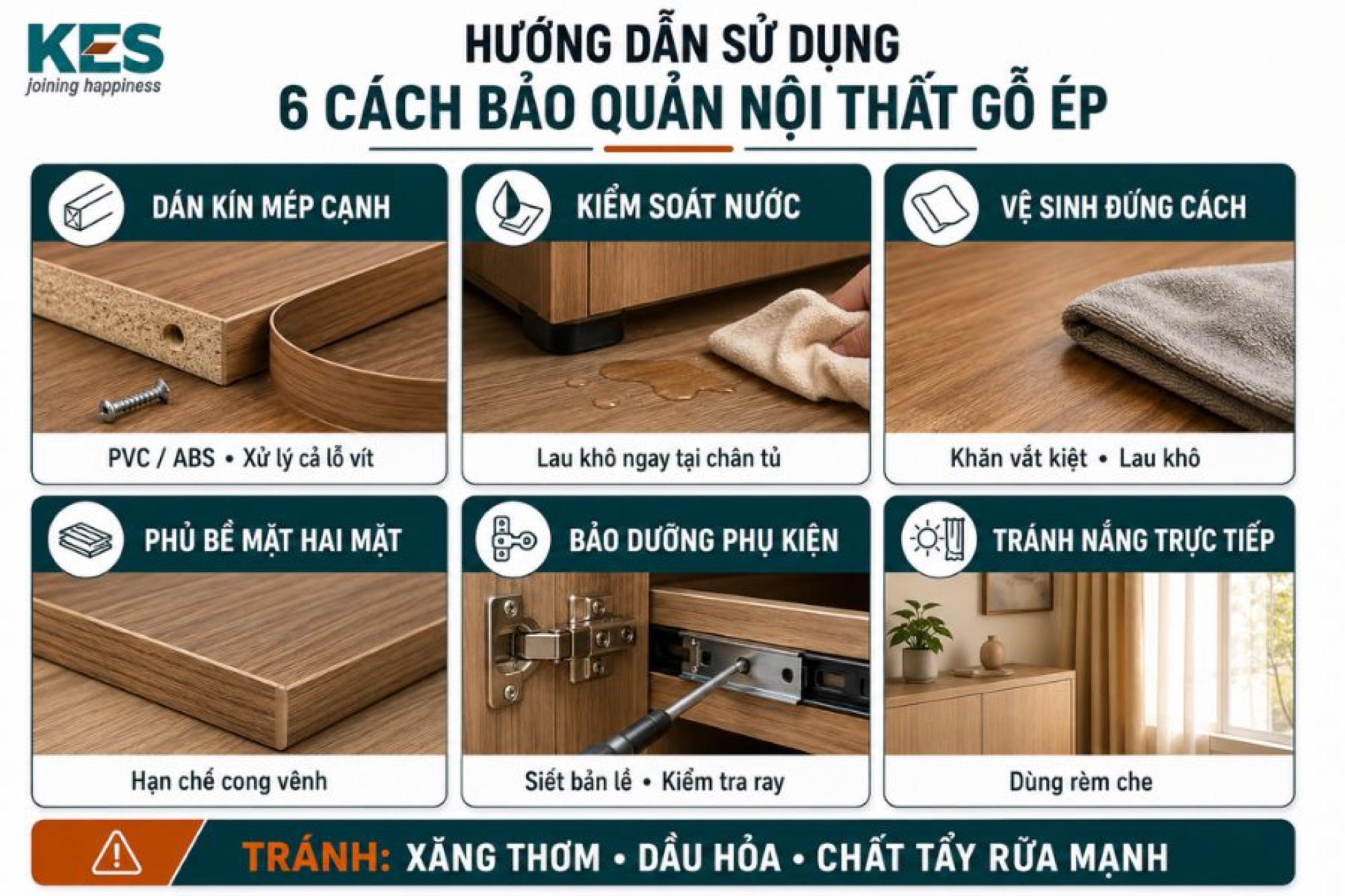 Kinh nghiệm bảo quản đồ nội thất gỗ ép