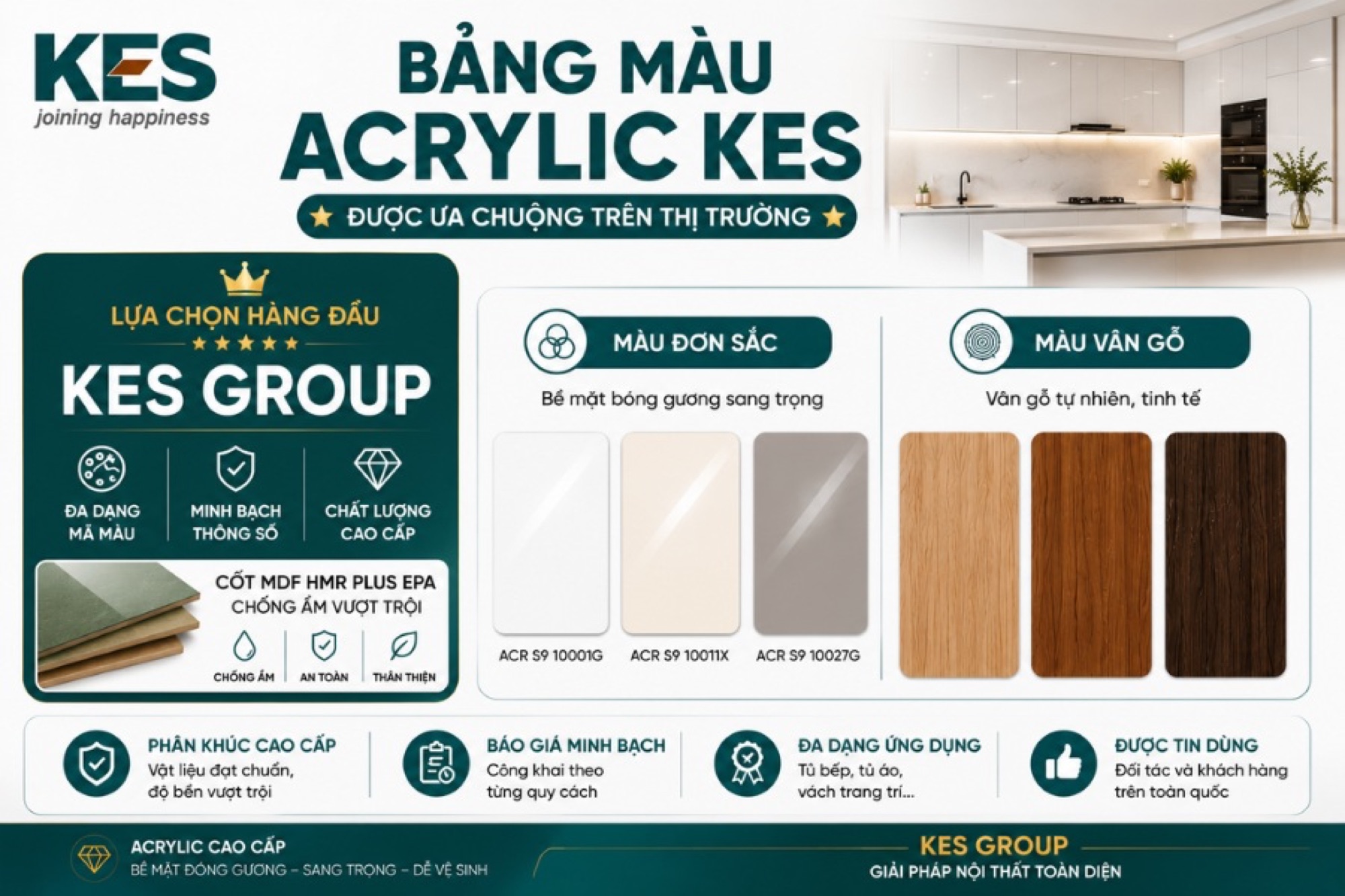 Bảng màu Acrylic của thương hiệu KES GROUP
