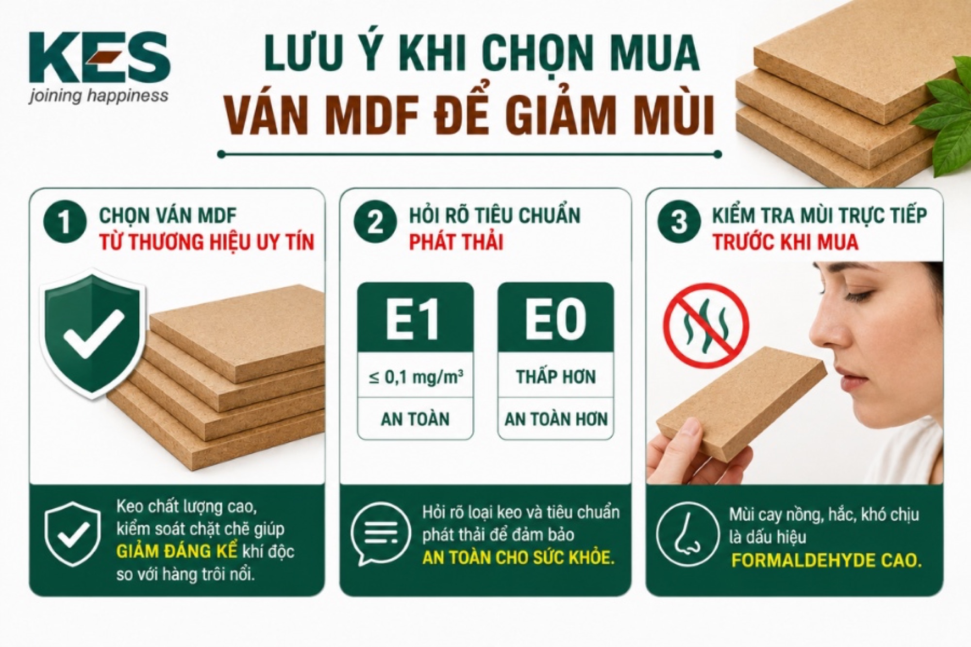 Lưu ý khi chọn mua ván MDF để giảm mùi Lưu ý khi chọn mua ván MDF để giảm mùi