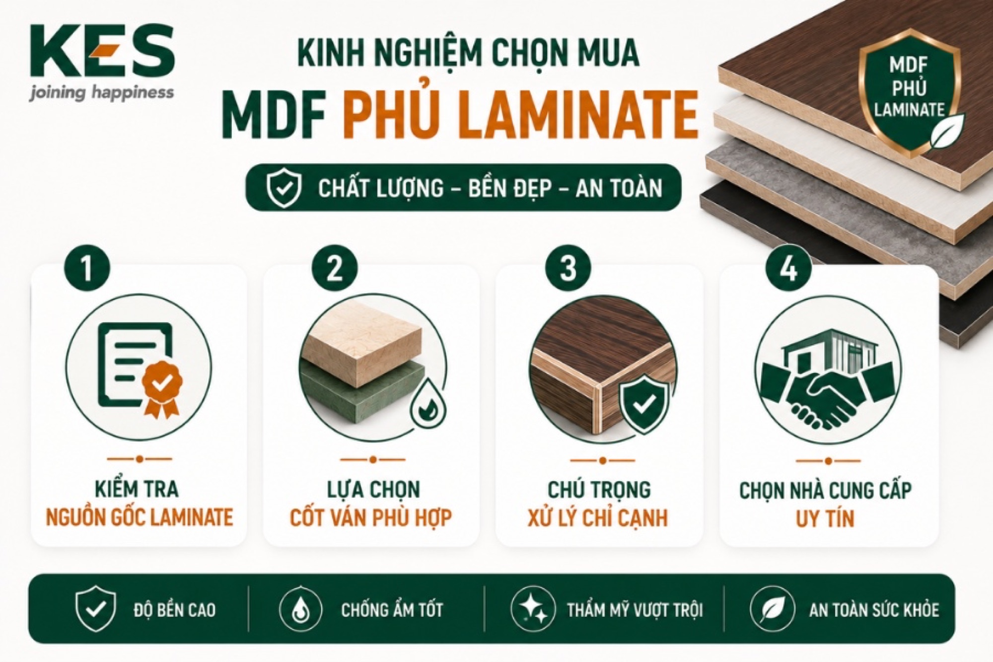 Kinh nghiệm chọn mua ván MDF phủ Laminate chất lượng