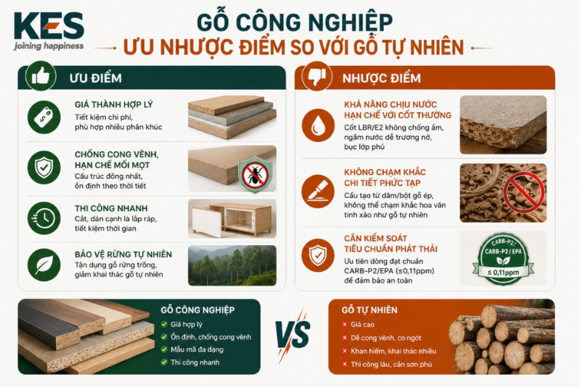 Gỗ công nghiệp có những ưu nhược điểm