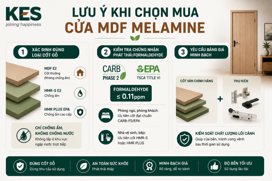 Lưu ý khi chọn mua cửa MDF Melamine