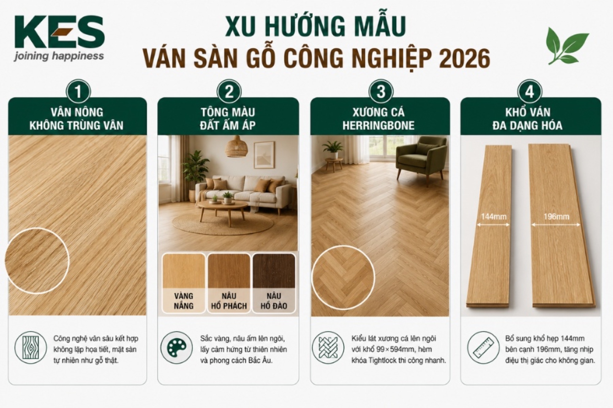 Xu hướng mẫu ván sàn gỗ công nghiệp 2026