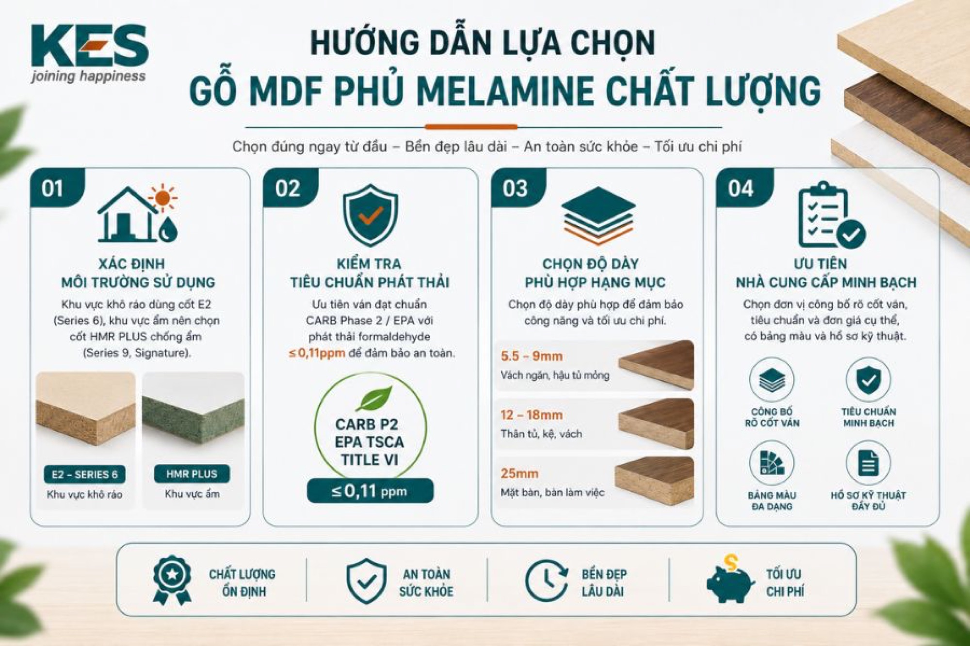 Hướng dẫn lựa chọn gỗ MDF phủ Melamine chất lượng Hướng dẫn lựa chọn gỗ MDF phủ Melamine chất lượng
