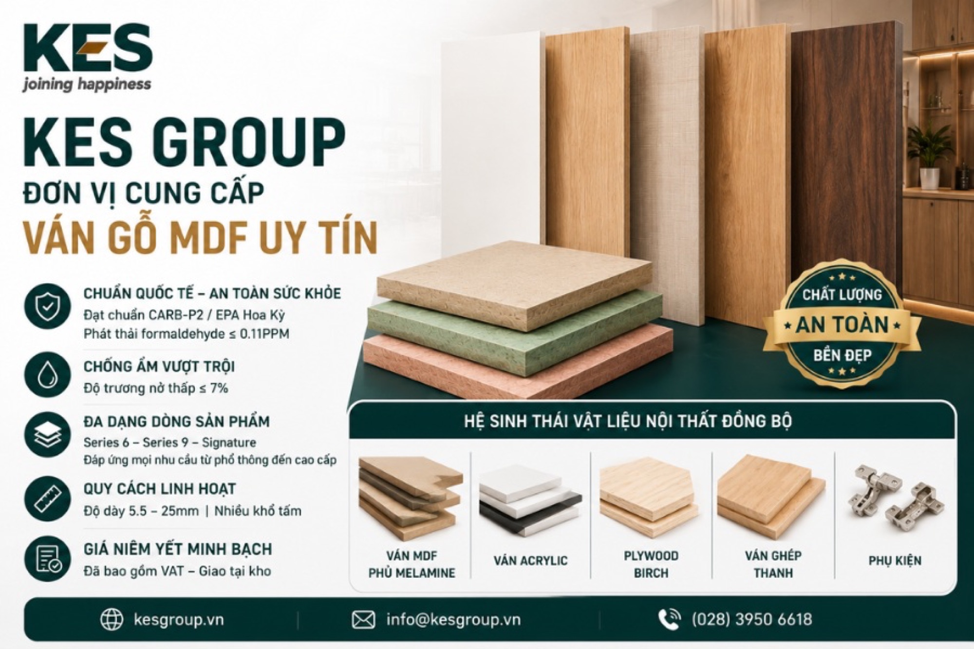 KES GROUP - Đơn vị cung cấp ván gỗ MDF uy tín
