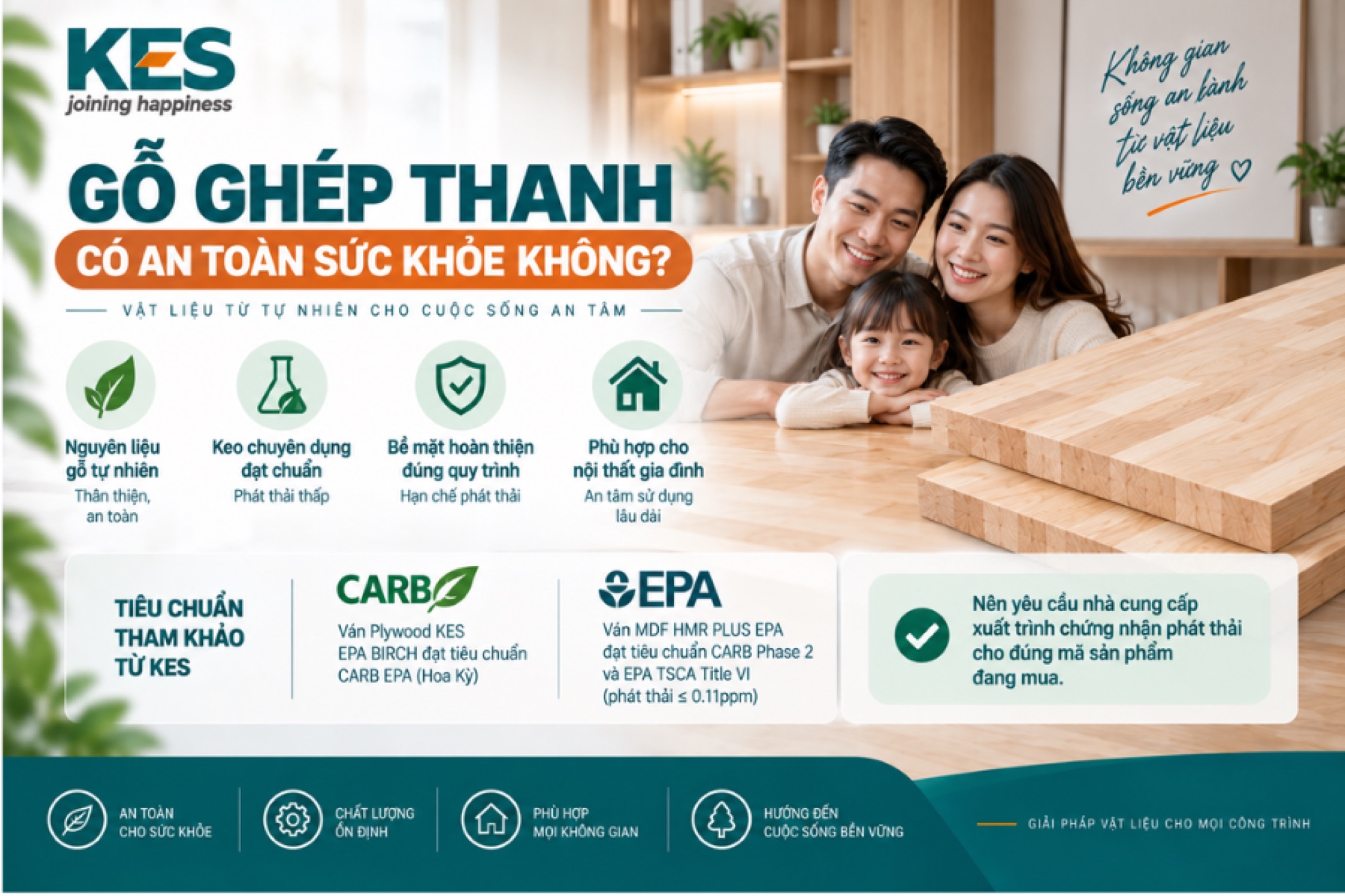 Gỗ ghép thanh an toàn khi được sản xuất và hoàn thiện đúng quy trình