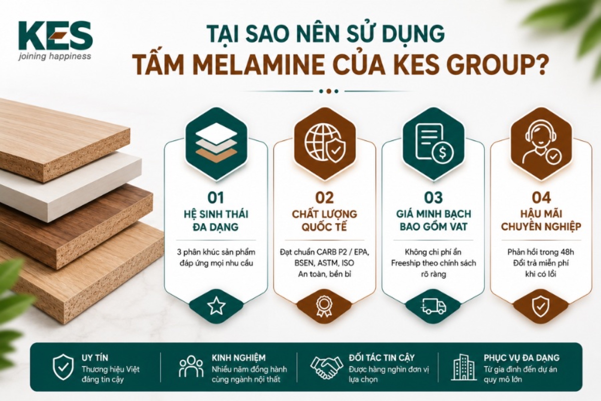 Nên sử dụng tấm Melamine của KES Group 