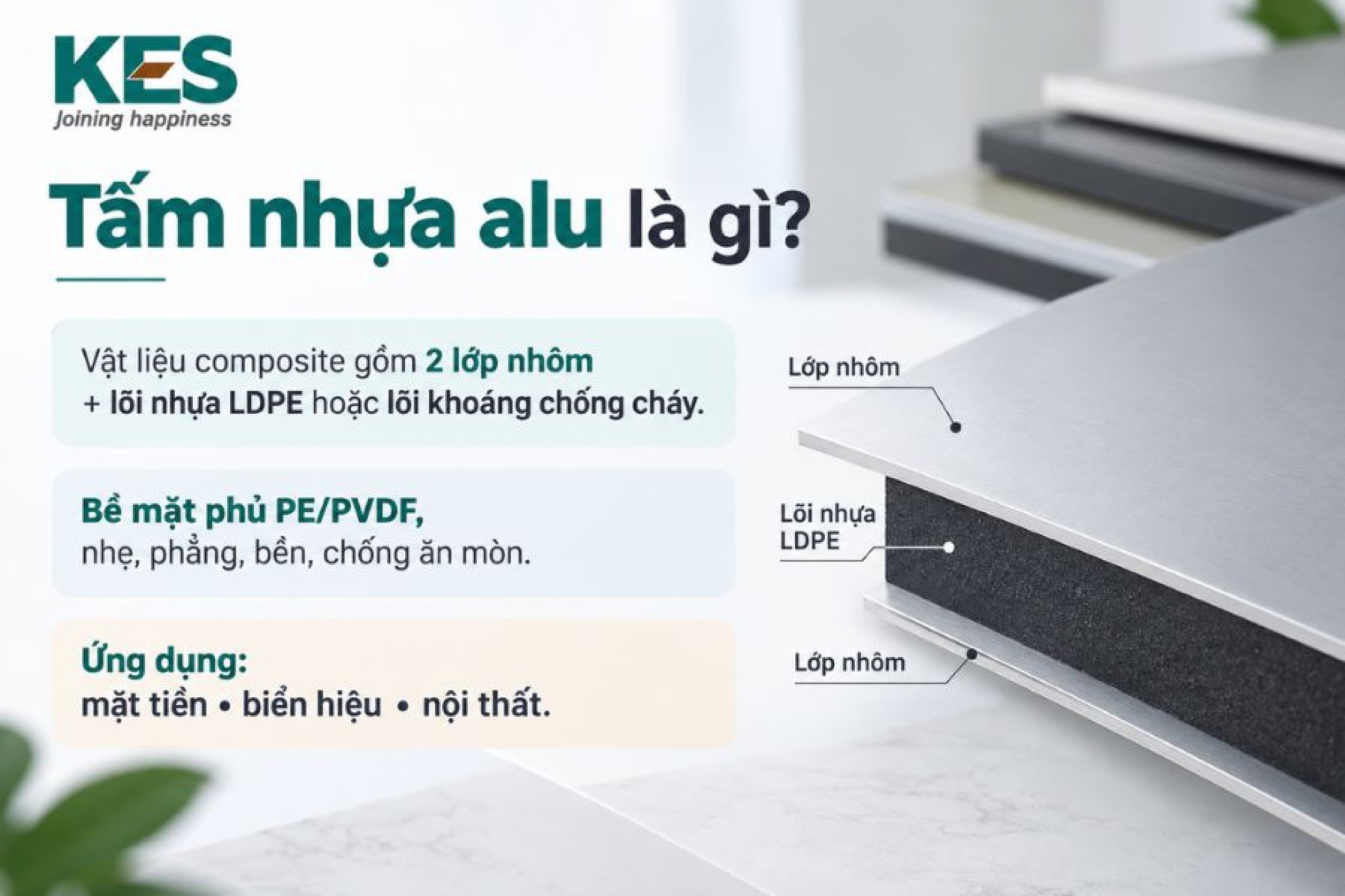 Tấm nhựa alu là vật liệu composite dạng tấm