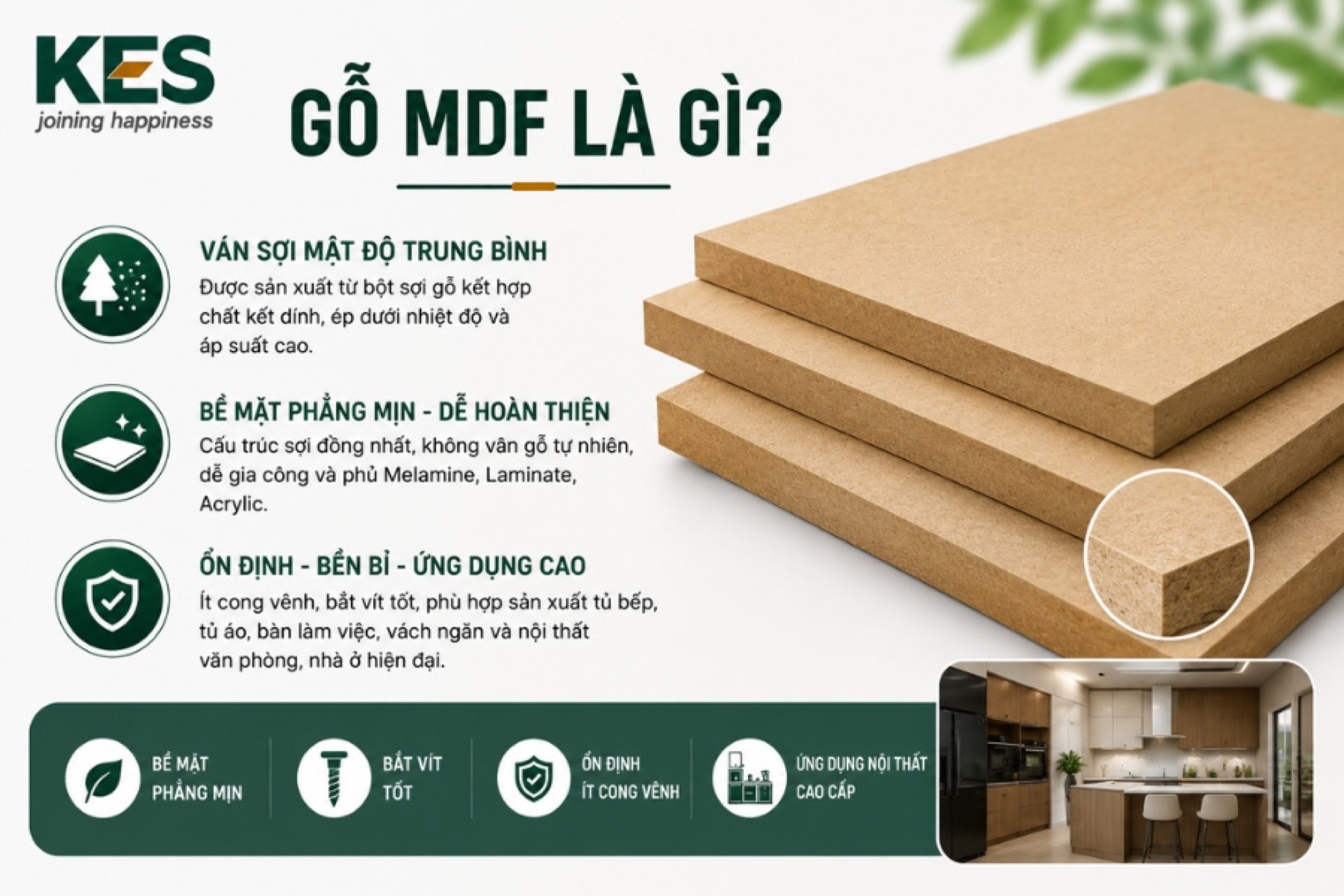 Gỗ MDF (Medium Density Fiberboard) là loại ván sợi mật độ trung bình Gỗ MDF (Medium Density Fiberboard) là loại ván sợi mật độ trung bình
