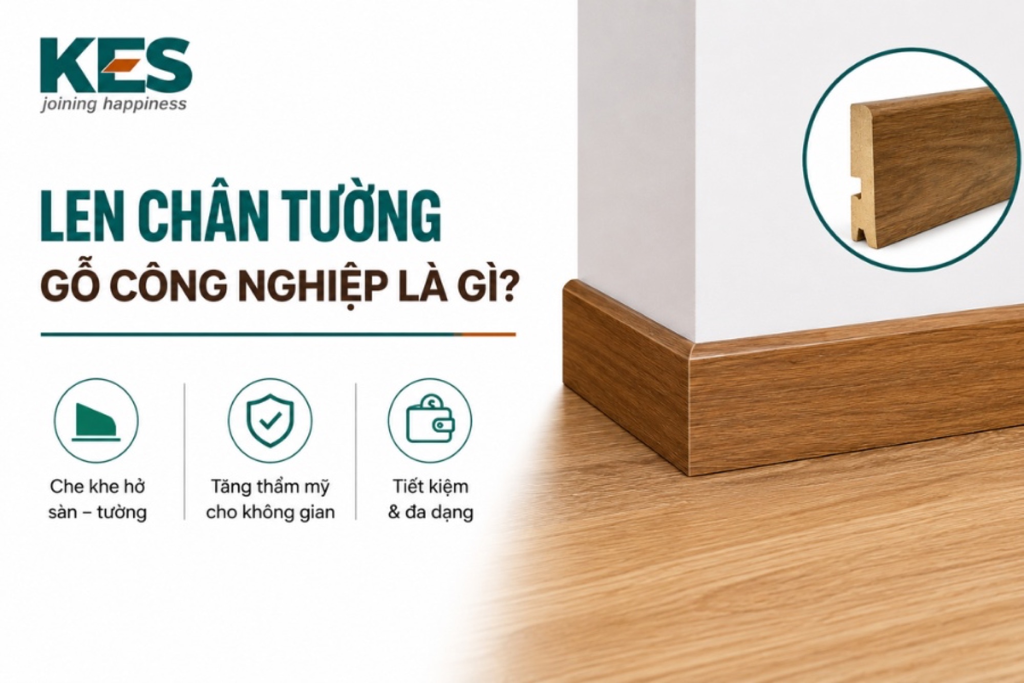Len chân tường gỗ công nghiệp