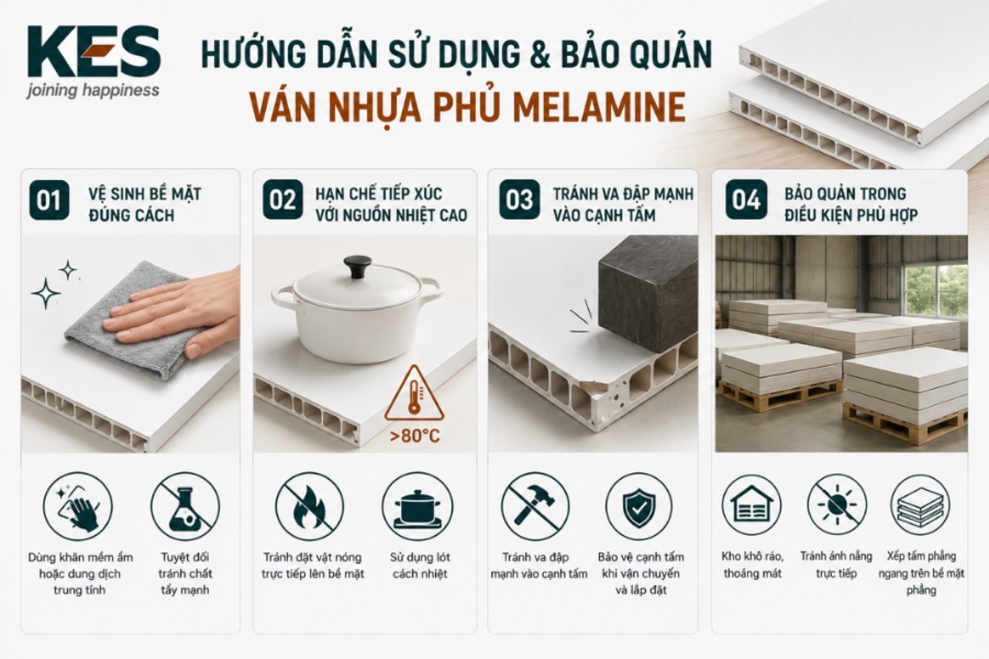 Hướng dẫn sử dụng và bảo quản ván nhựa phủ Melamine