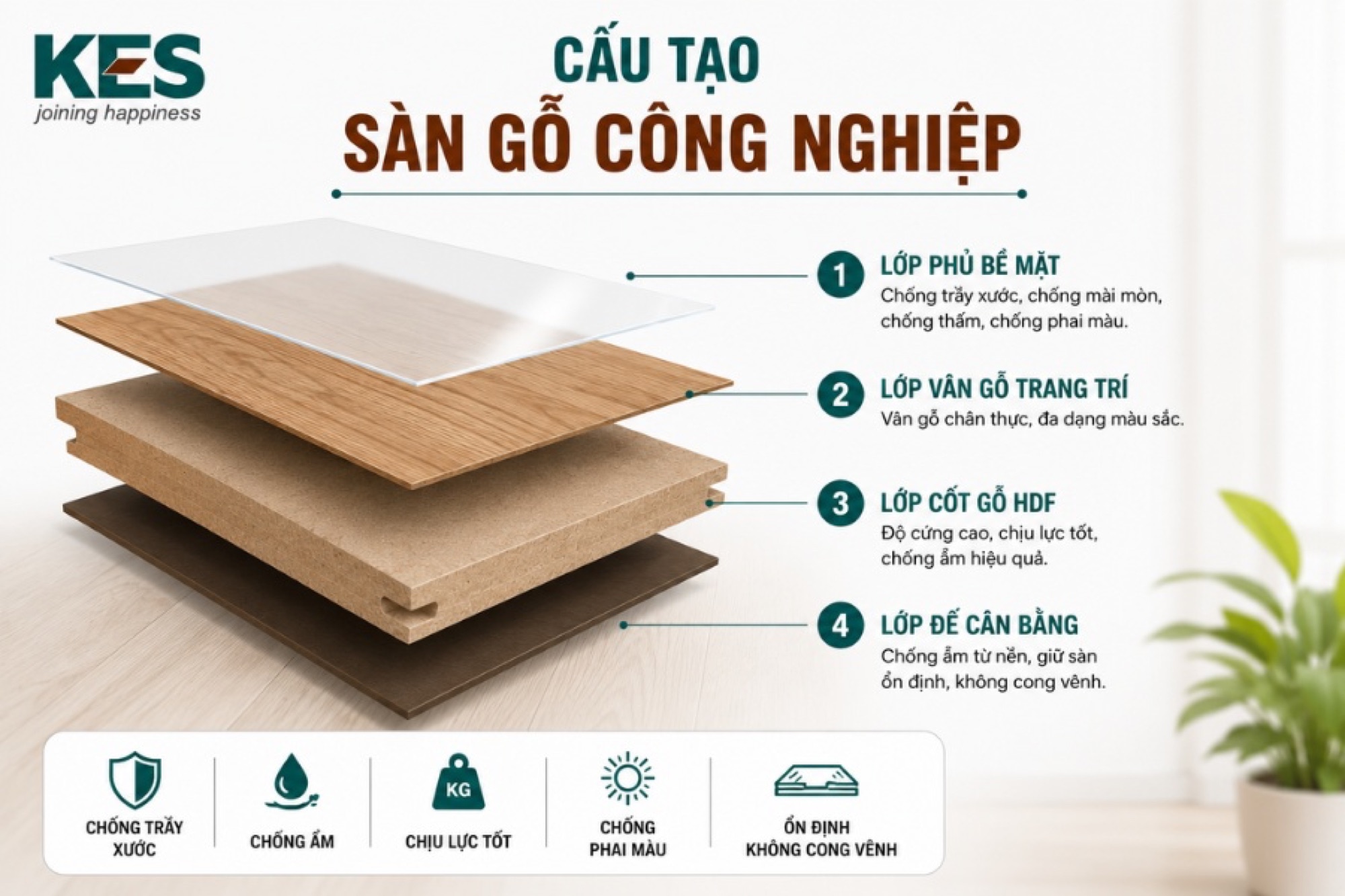 Đặc điểm cấu tạo sàn gỗ công nghiệp Đặc điểm cấu tạo sàn gỗ công nghiệp