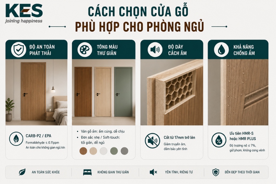 Cách chọn cửa gỗ phù hợp cho phòng ngủ