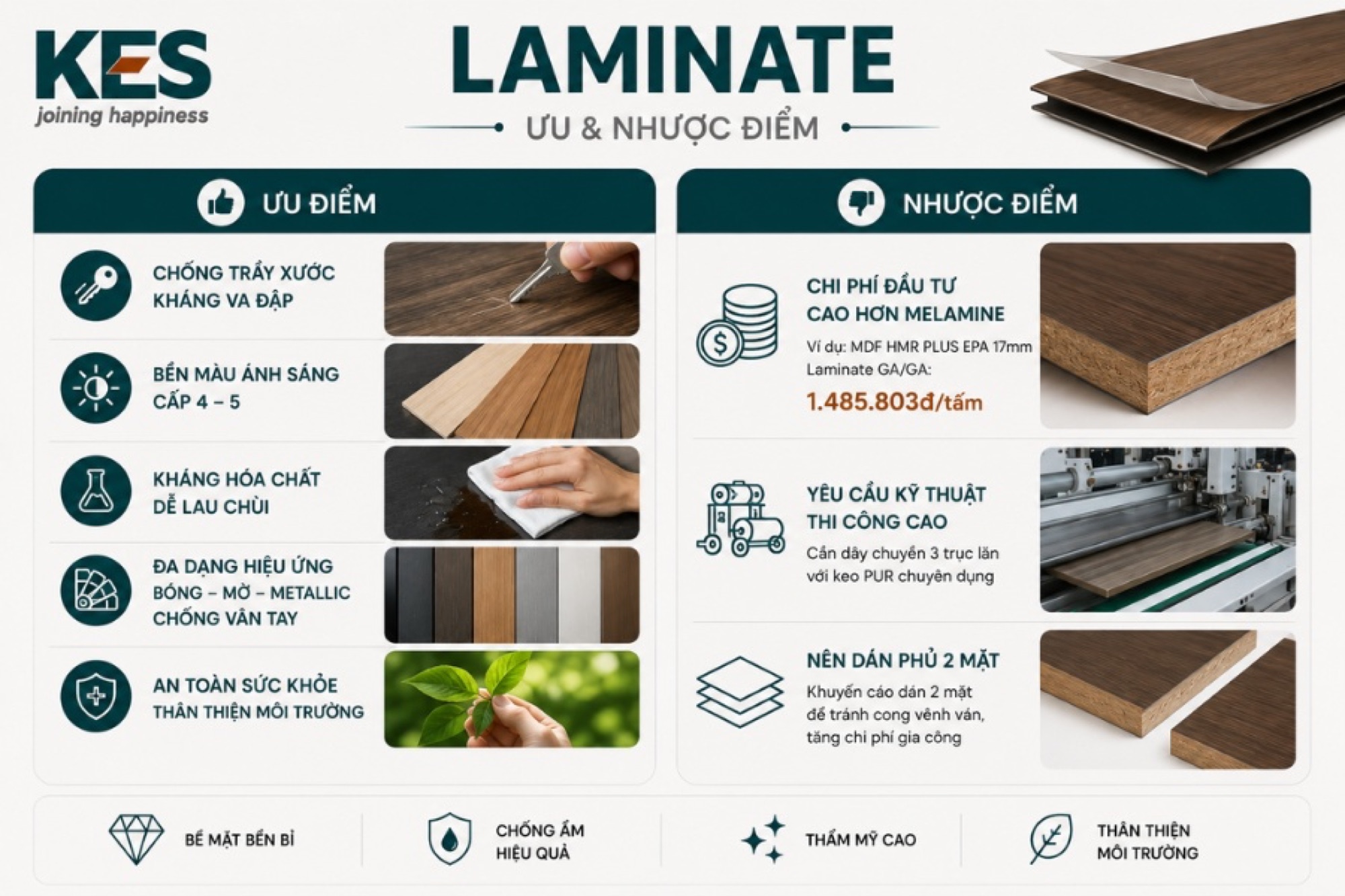 Laminate có những ưu nhược điểm