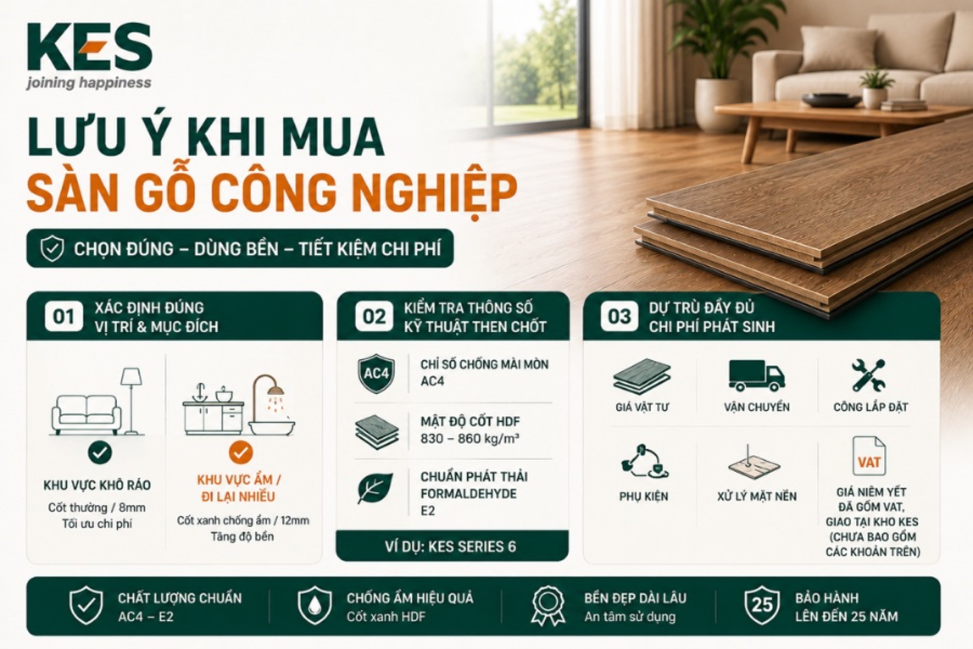 Lưu ý khi mua sàn gỗ công nghiệp
