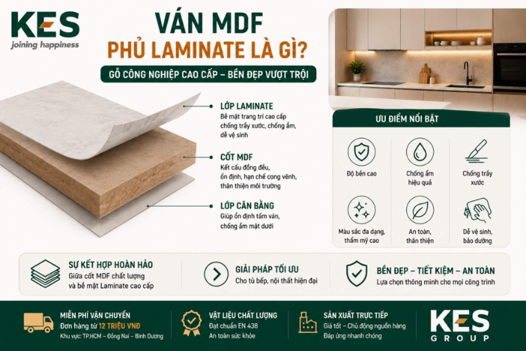 Ván MDF phủ Laminate