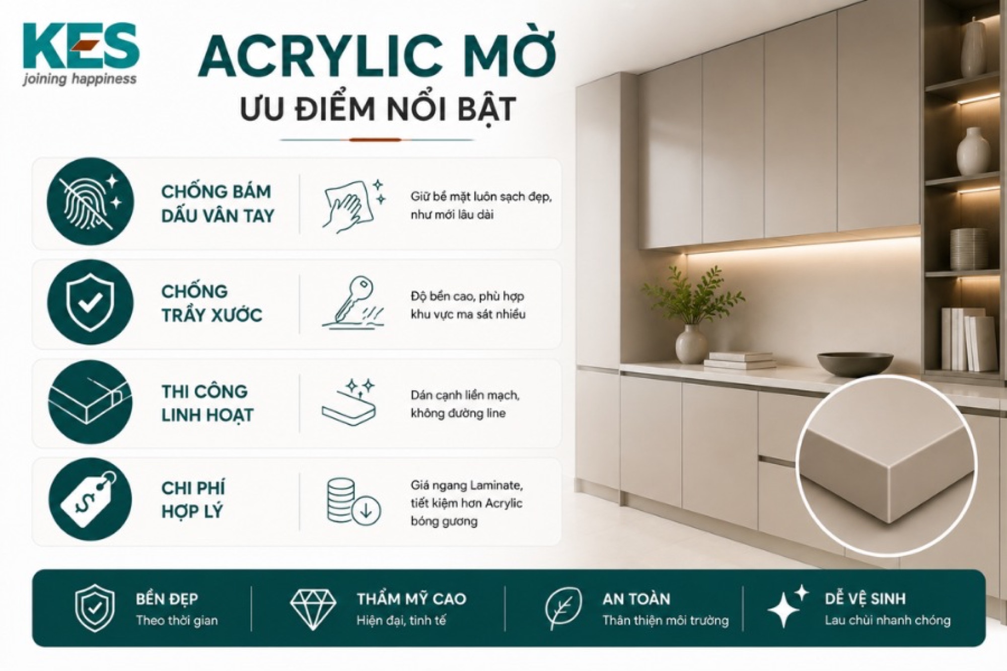 Acrylic mờ sở hữu 4 ưu điểm nổi bật