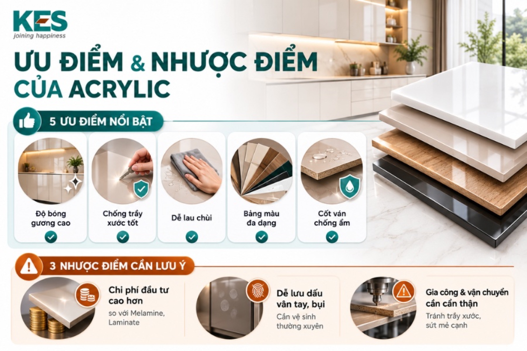 Ưu điểm và nhược điểm của Acrylic 