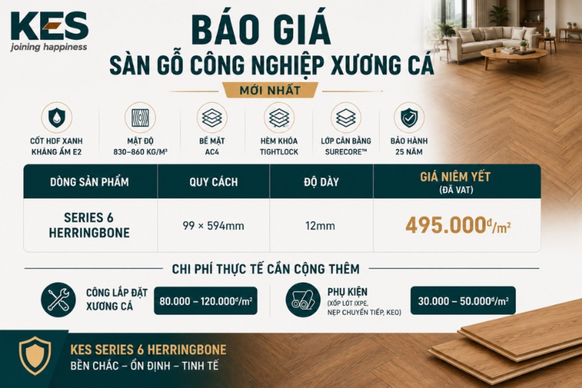 Báo giá sàn gỗ công nghiệp xương cá mới nhất