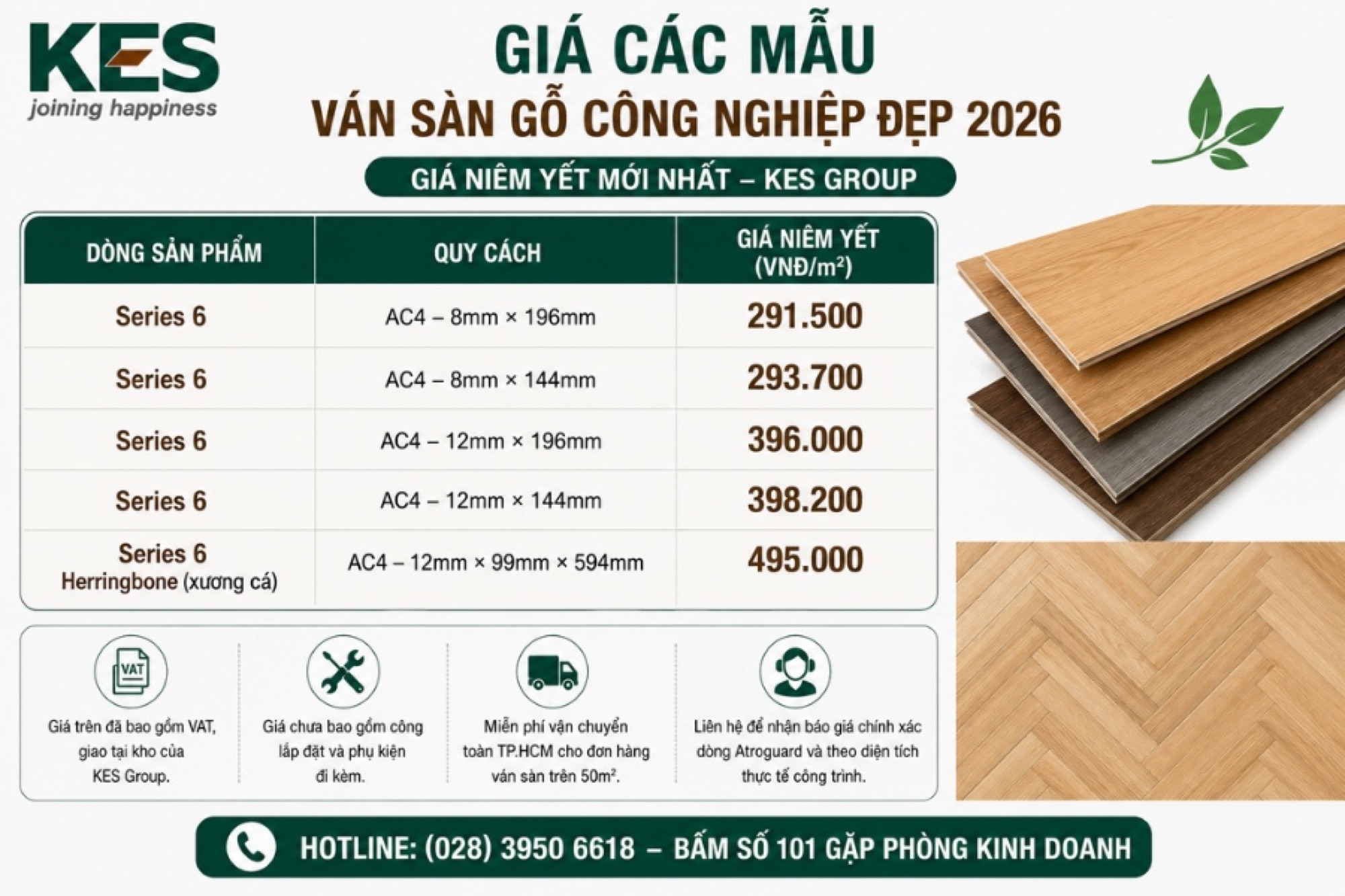 Giá các mẫu ván sàn gỗ công nghiệp đẹp 2026