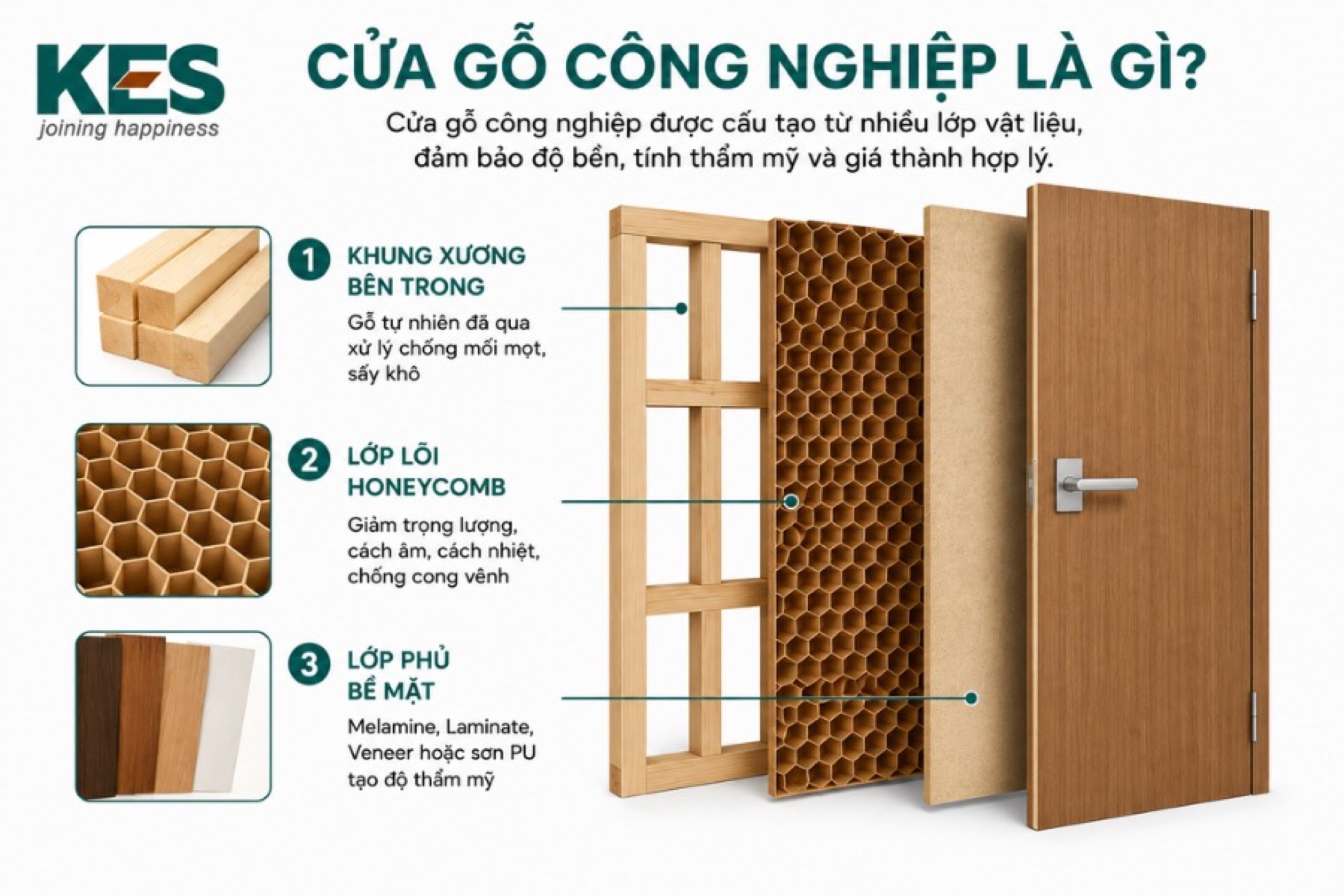 Cửa gỗ công nghiệp là loại cửa có cánh được sản xuất từ ván gỗ công nghiệp