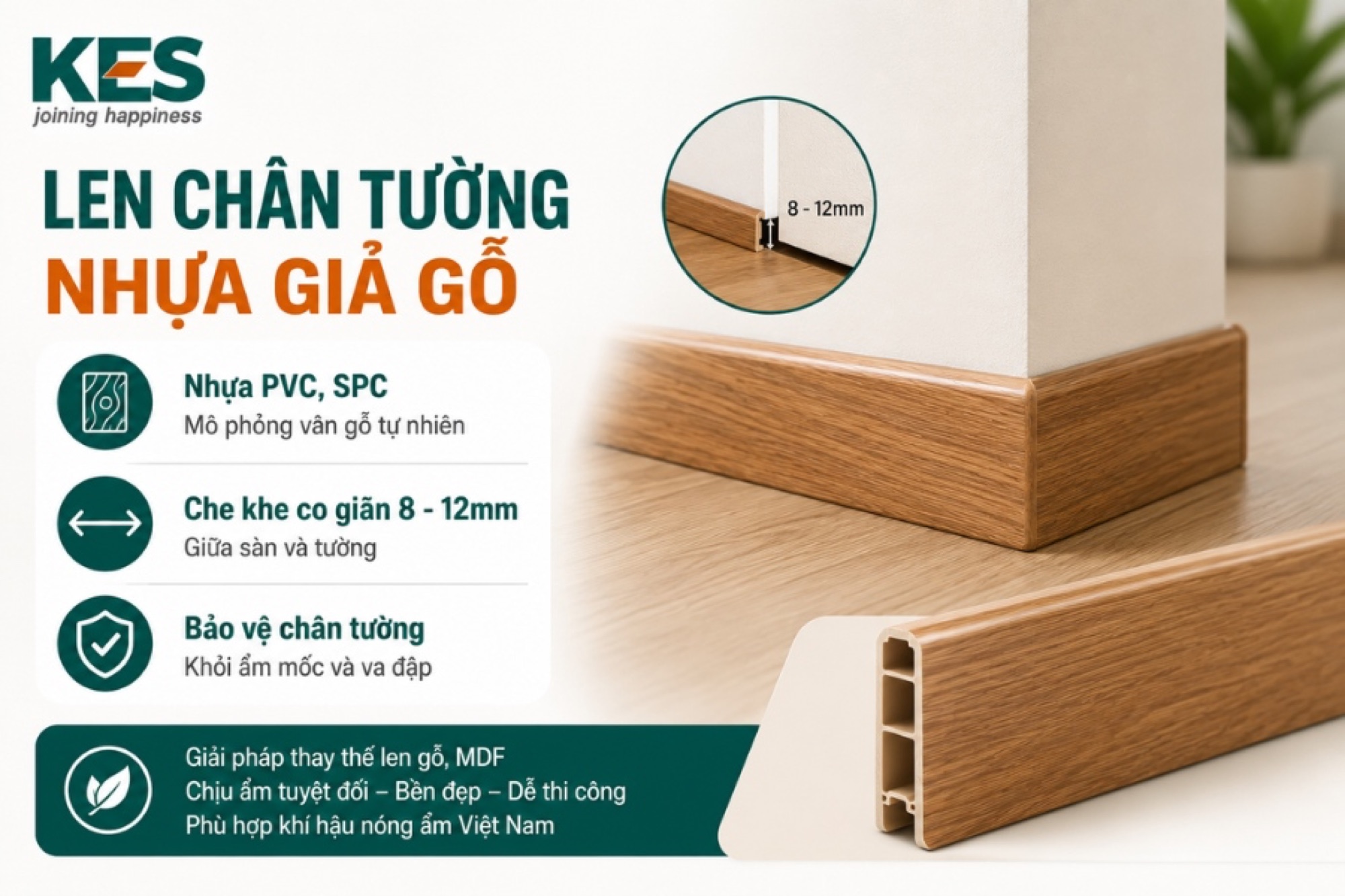 Len chân tường nhựa giả gỗ Len chân tường nhựa giả gỗ