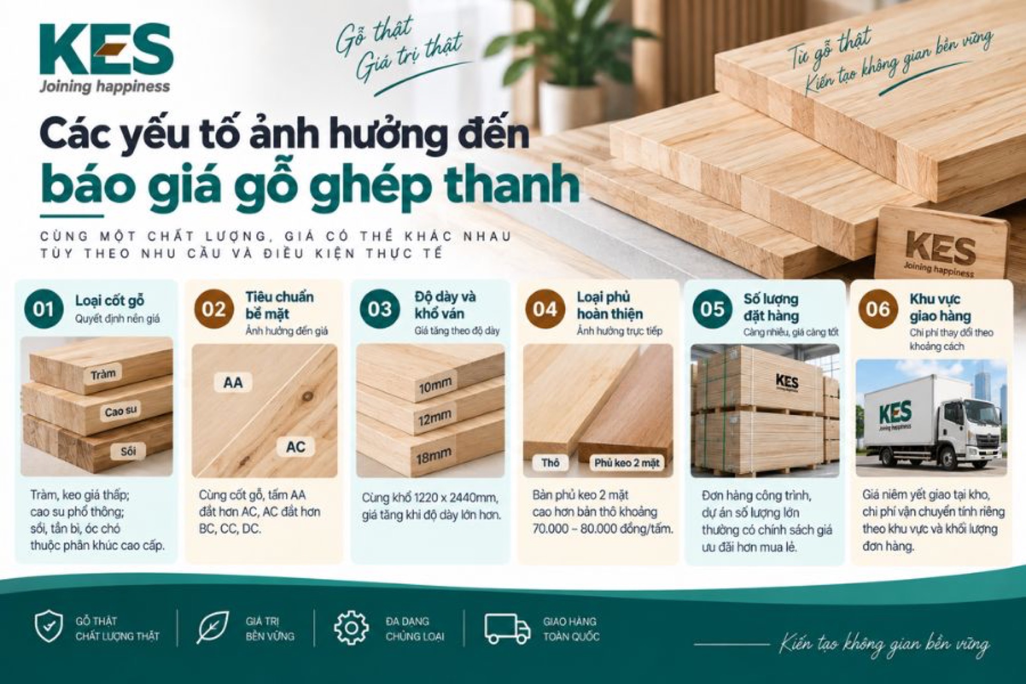 Các yếu tố nào ảnh hưởng đến báo giá gỗ ghép thanh