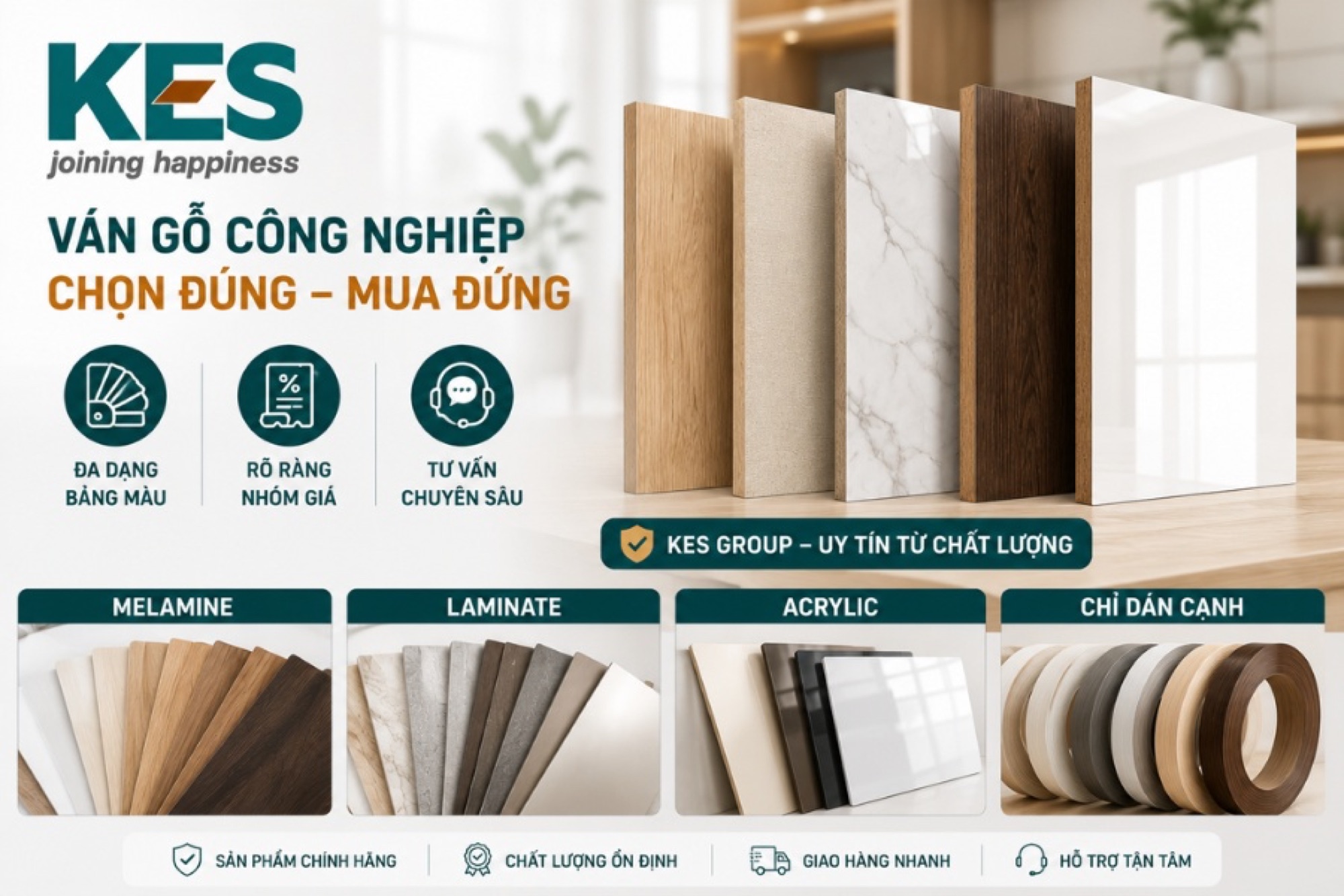 KES GROUP là đơn vị trực tiếp sản xuất và ép Melamine ngay tại nhà máy KES GROUP là đơn vị trực tiếp sản xuất và ép Melamine ngay tại nhà máy