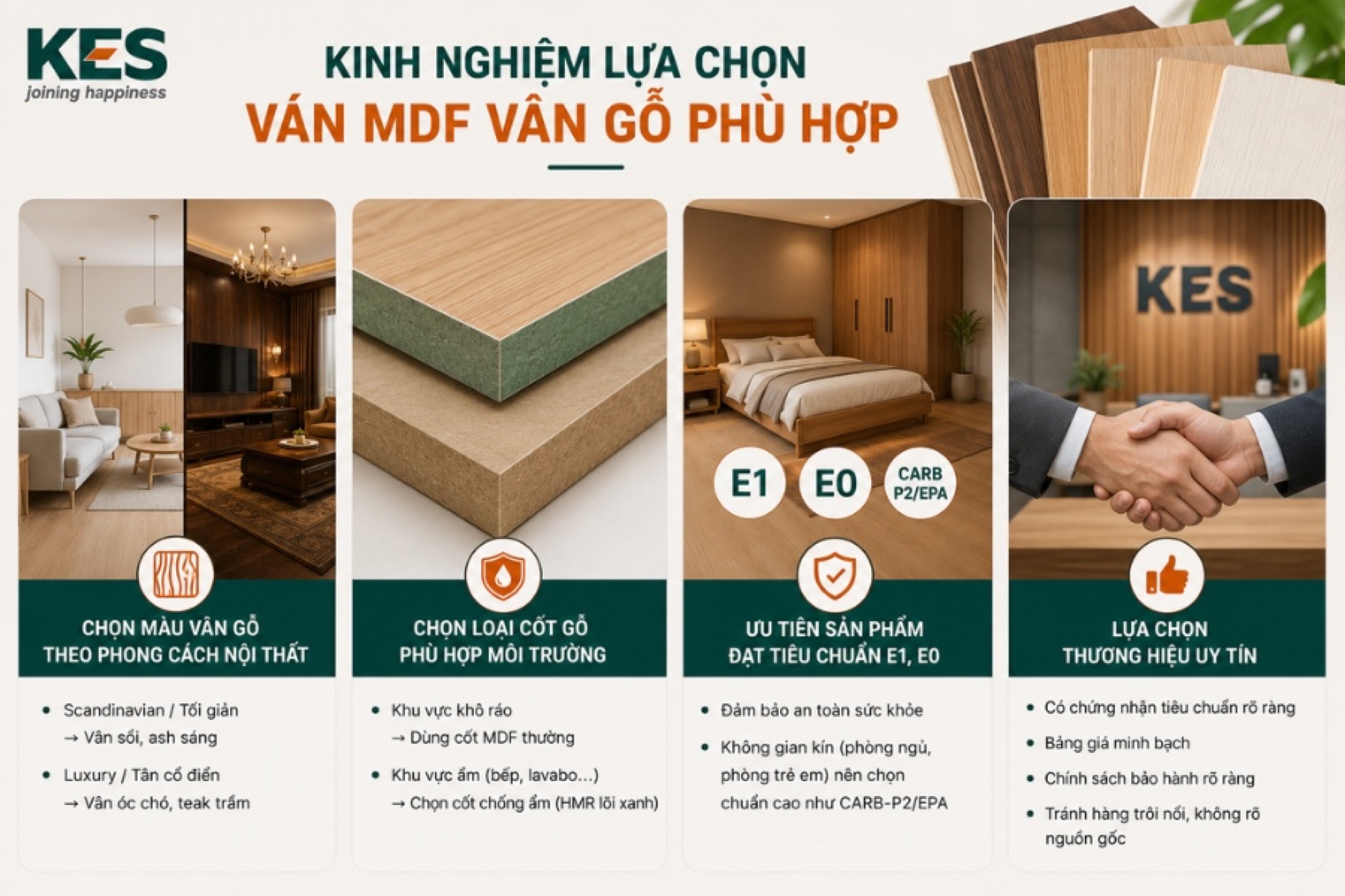 Kinh nghiệm lựa chọn ván MDF vân gỗ phù hợp