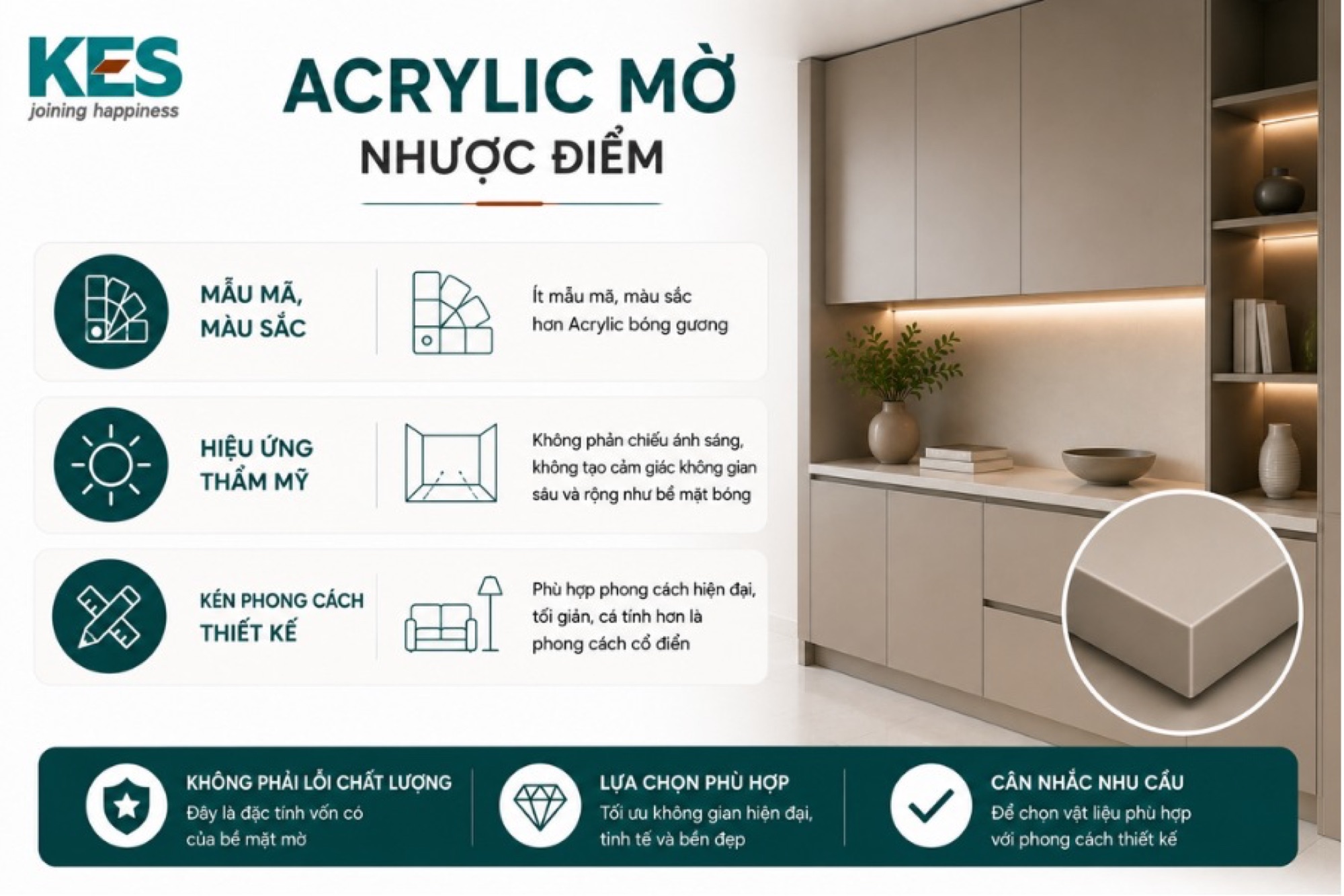 Acrylic mờ tồn tại 3 nhược điểm chính