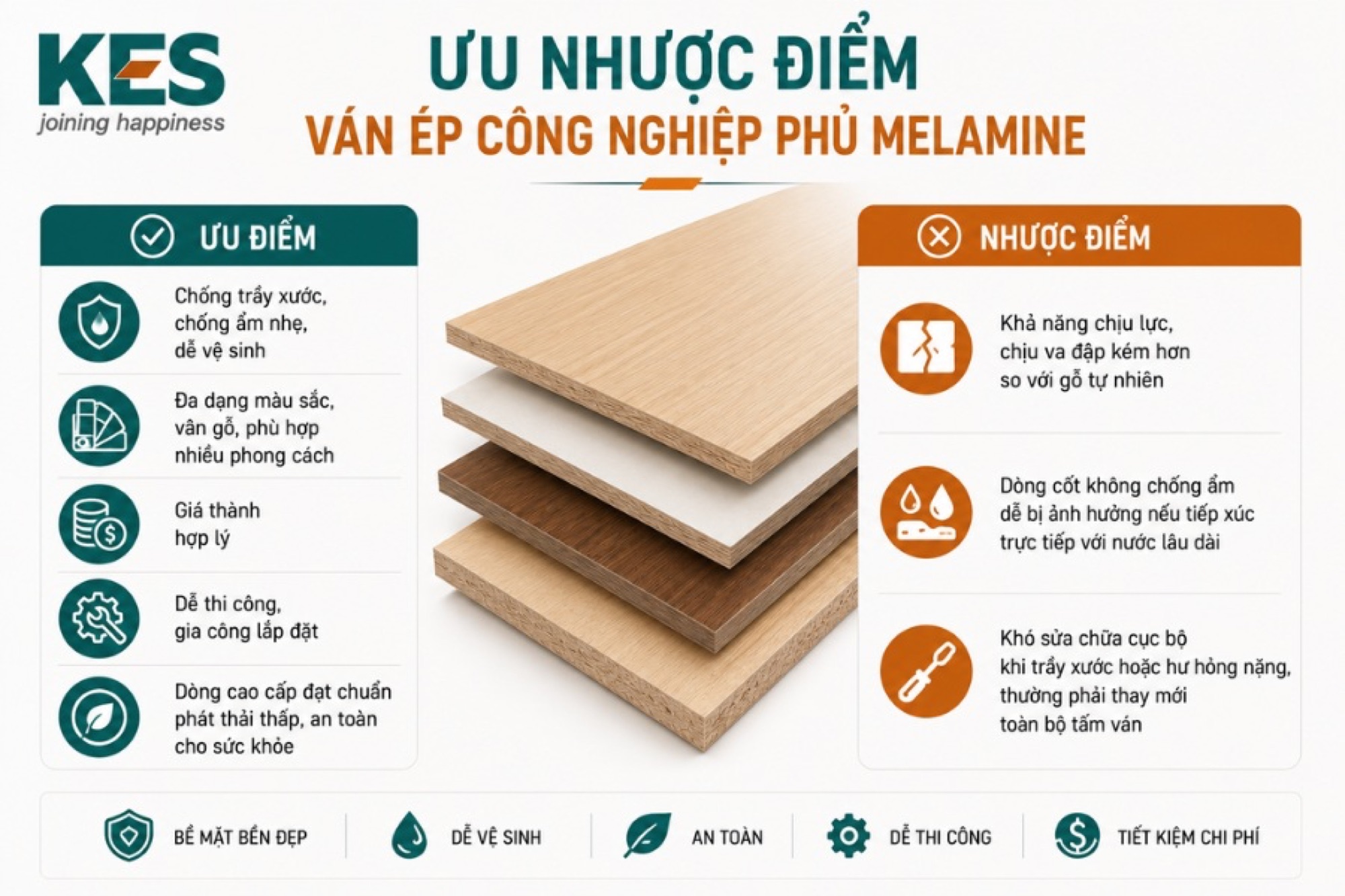 Ưu nhược điểm ván ép công nghiệp phủ Melamine