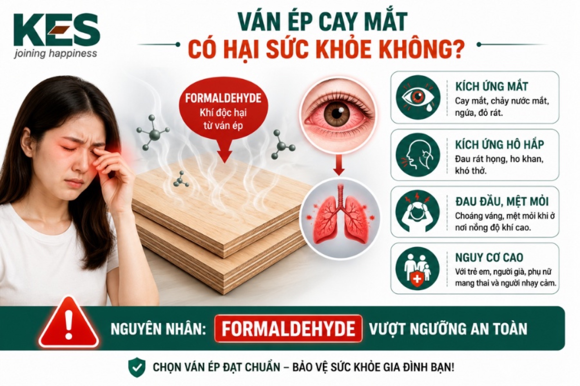 Ván ép bị cay mắt có hại cho sức khỏe Ván ép bị cay mắt có hại cho sức khỏe