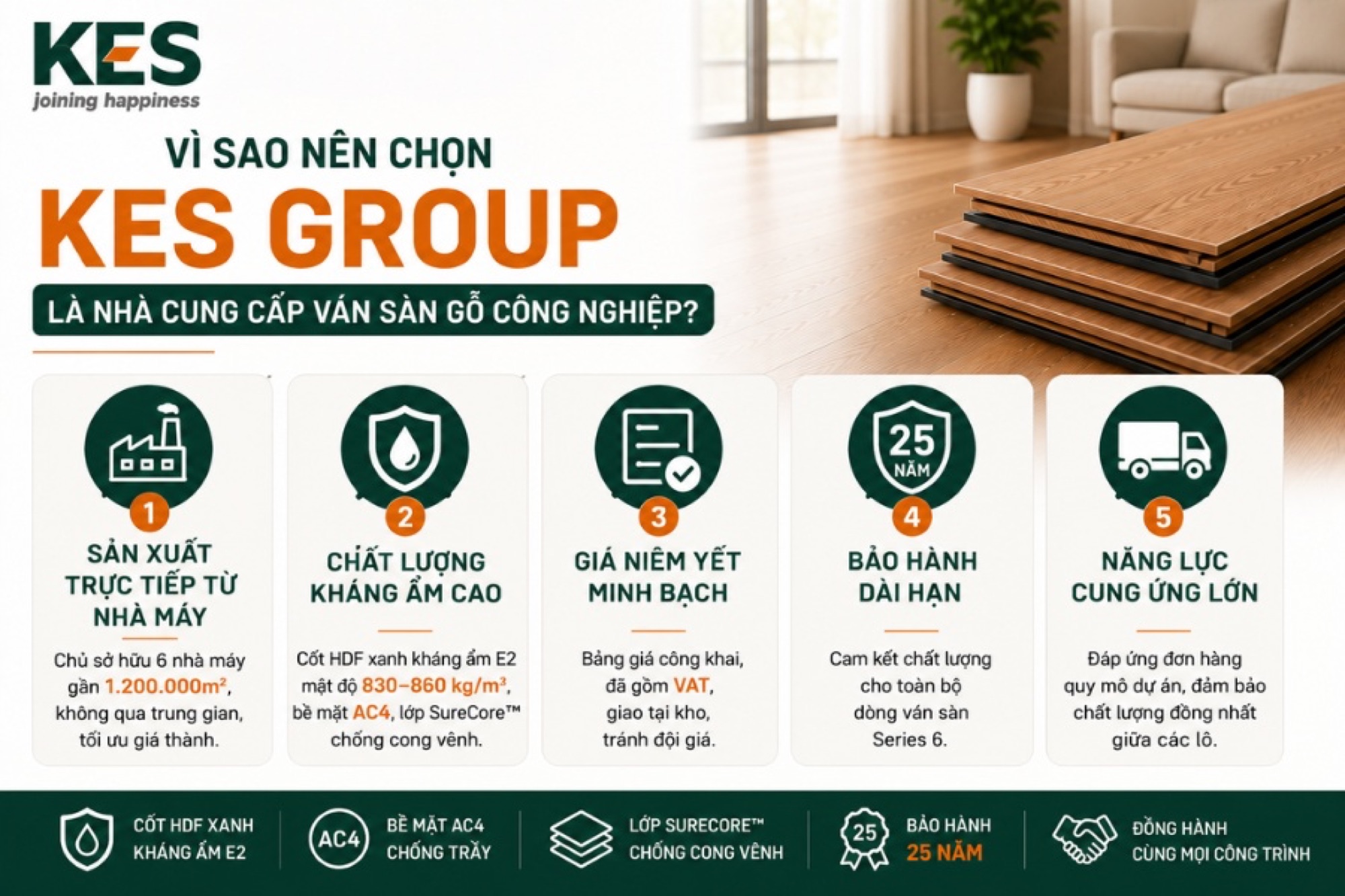 KES GROUP làm nhà cung cấp ván sàn gỗ công nghiệp