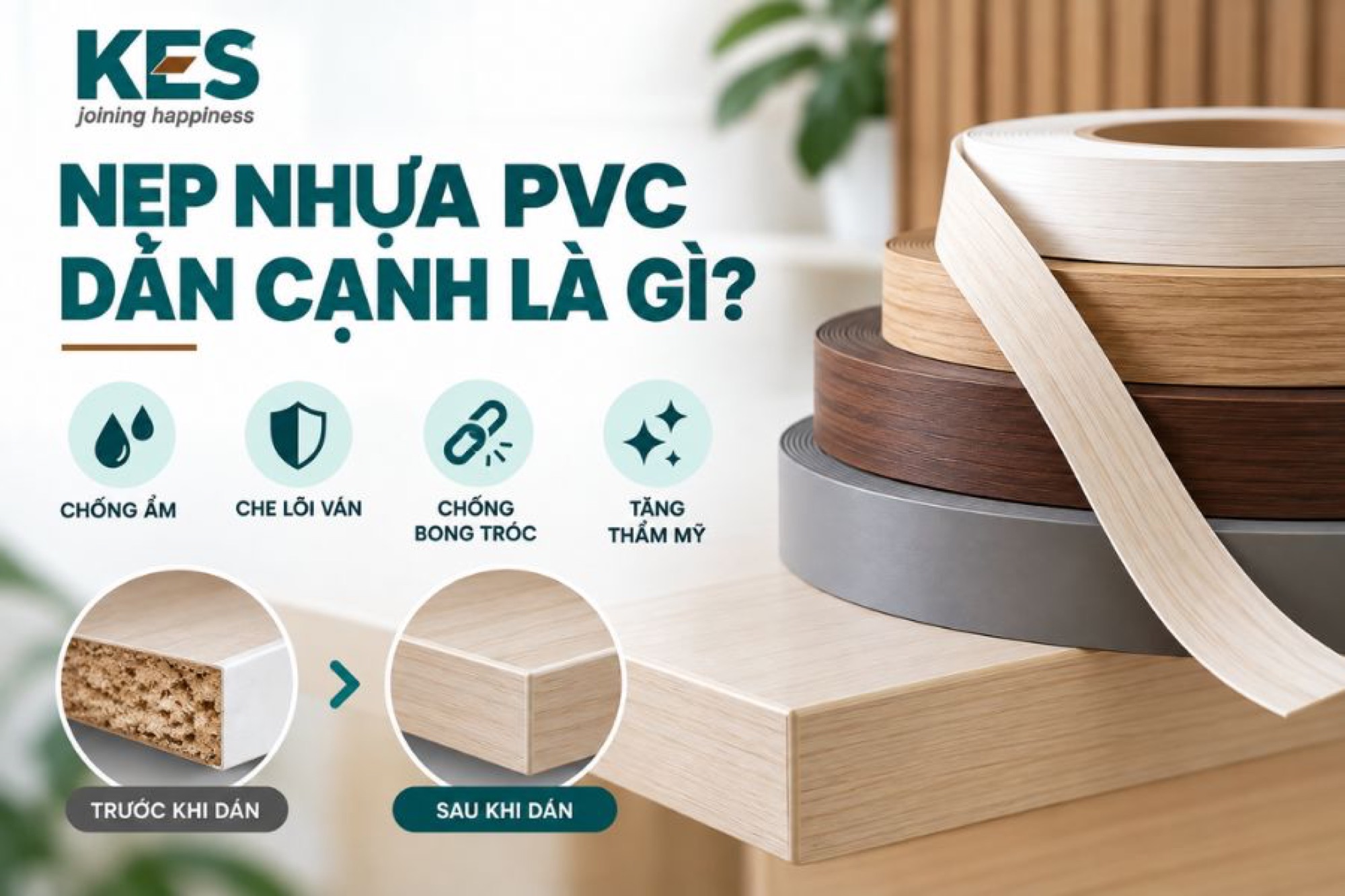Nẹp nhựa PVC dán cạnh
